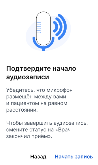 Начать запись, аудиоконтроль