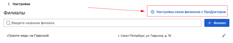 Настройка связи филиалов