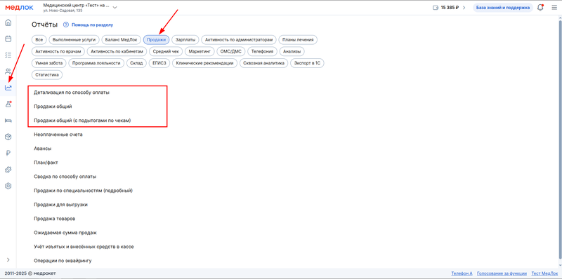 Отчеты группы продажи