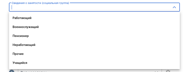 Сведения о занятости